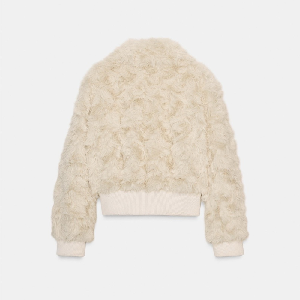 ZARA FAUX FUR BOMBER JACKET - Picture 8 of 11